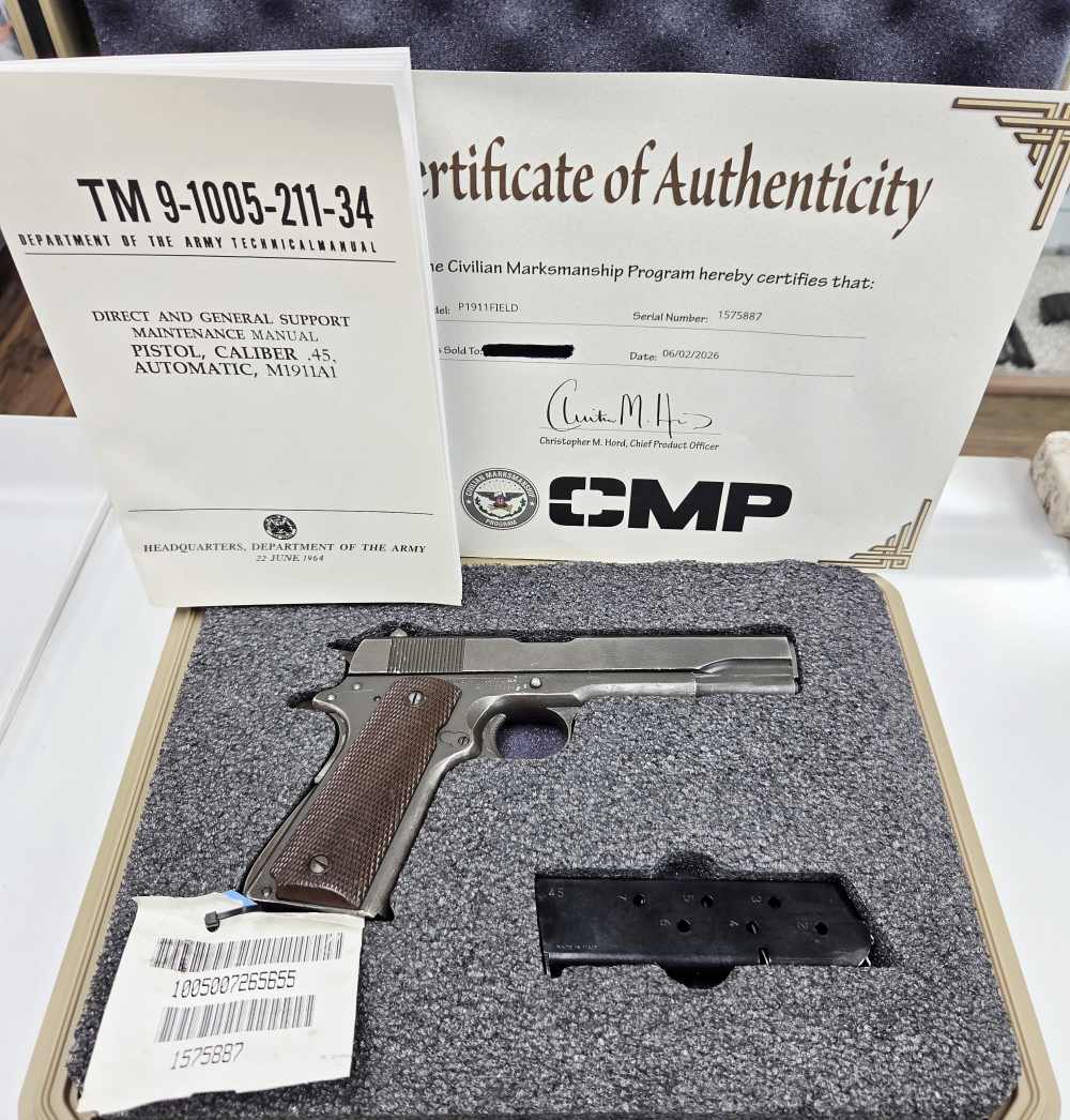 1943 WWII Remington Rand U.S. Army M1911 A1 .45ACP CMP Field Grade-img-0