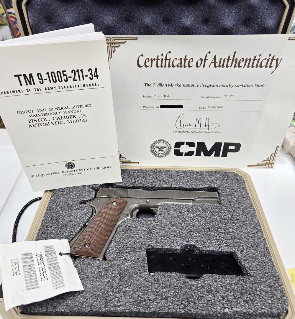 1943 WWII Remington Rand U.S. Army M1911 A1 .45ACP CMP Field Grade-img-0