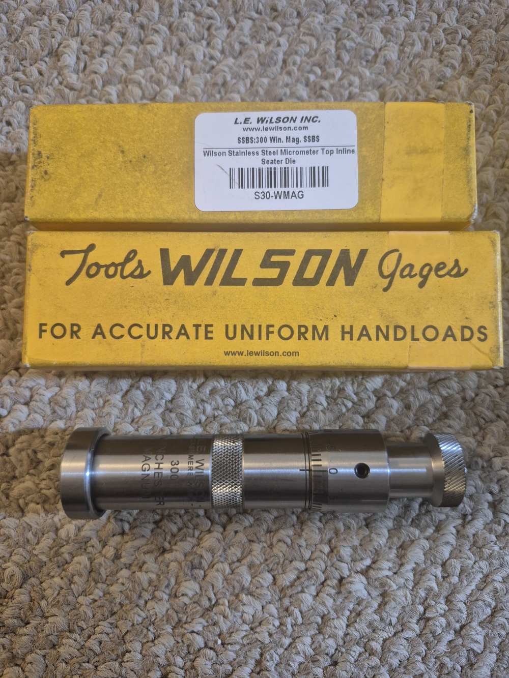 WILSON 300 WIN MAG MICROMETER SEATING DIE! -img-3