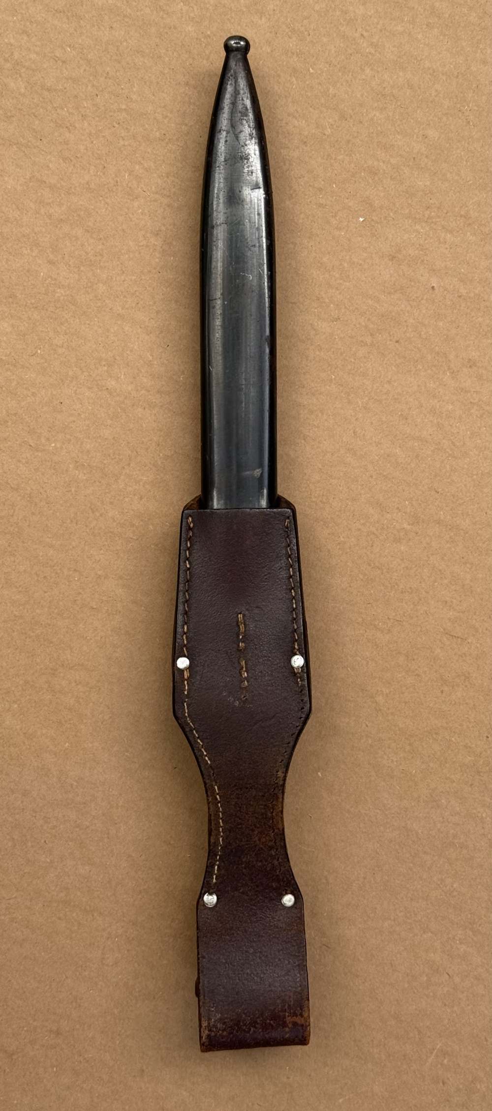 1942 WWII German K98 Mauser Rifle Bayonet w/ Matching Scabbard & Brown Frog-img-13