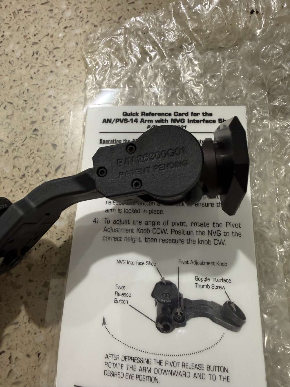 Wilcox J - Arm AN PVS14 with NVG Interface Shoe P/N: 26300G01 Brand New! -img-1