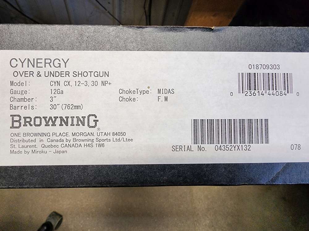 PICS! NEW BROWNING O/U CYNERGY CX 12 GAUGE 30" WALNUT 60/40 POI 3" GOLD 3-img-1