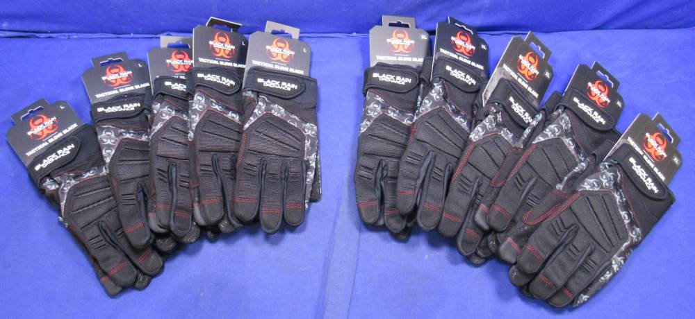 Lot of 10 Pairs of Black Rain Ordnance Tactical Gloves - 5 LG & 5 XL-img-0
