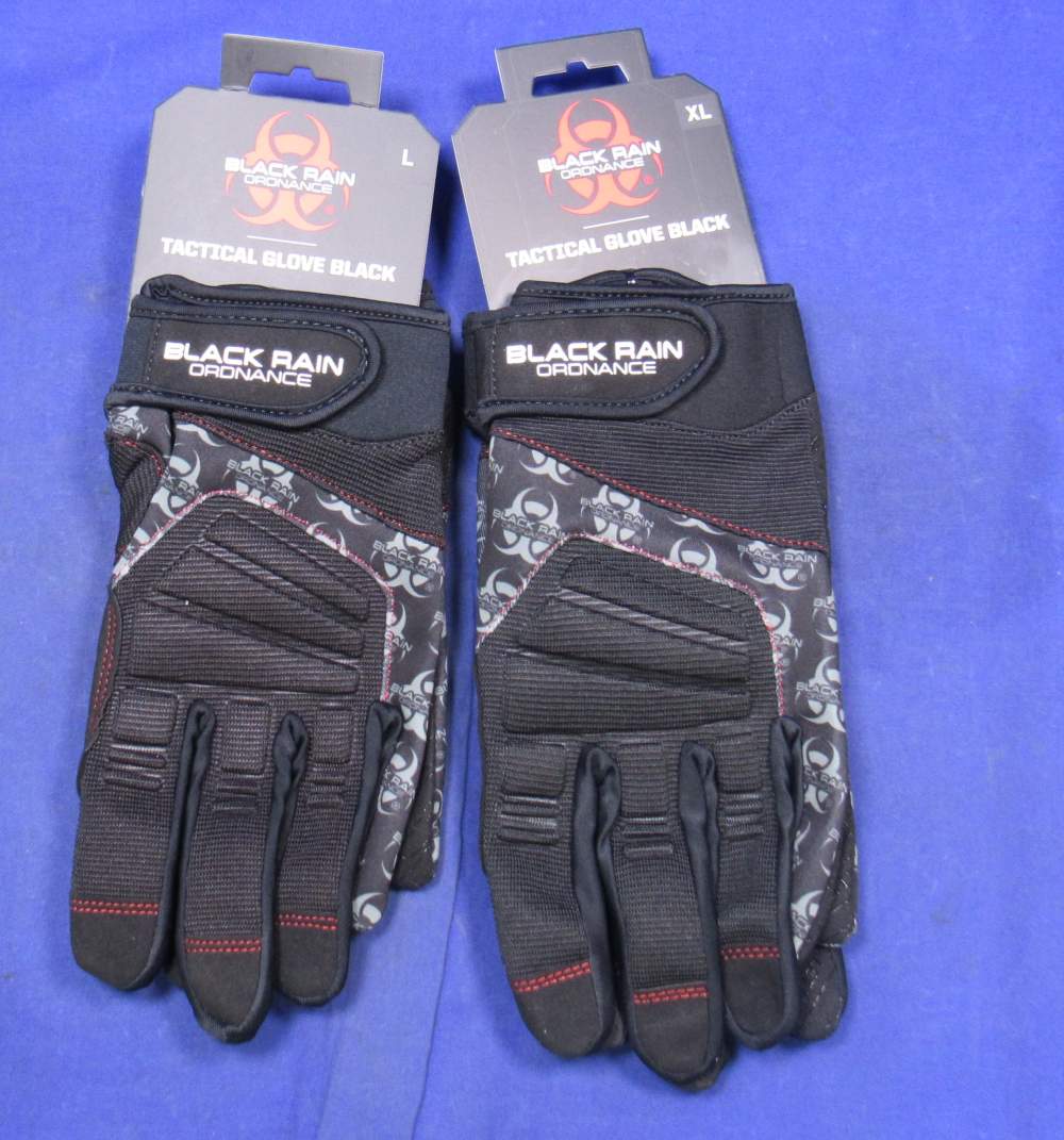 Lot of 10 Pairs of Black Rain Ordnance Tactical Gloves - 5 LG & 5 XL-img-1