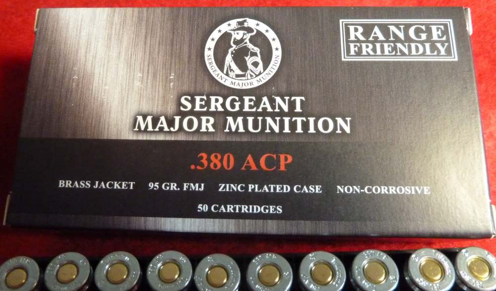 1000rds Sergeant Major Munition .380ACP 95gr FMJ 20-50rds box, Brass Jacket-img-5