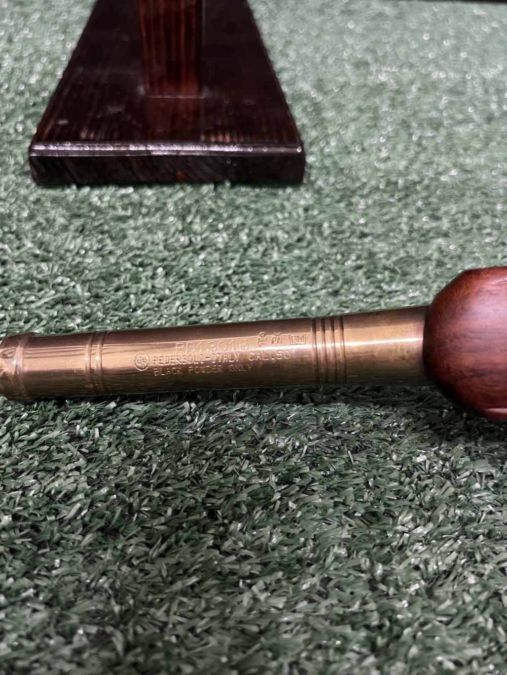 PEDERSOLI Queen Anne Black Powder Pistol 50 caliber brass barrel mint !!-img-9