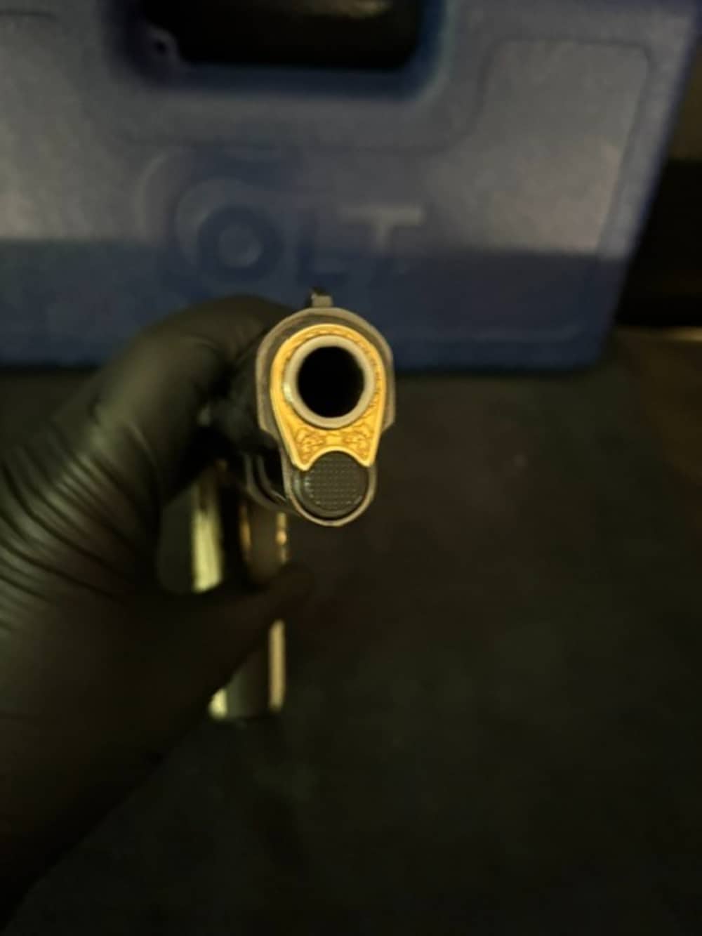 Colt 1911 45 ACP Black Chrome Gold Inlay Engraved NR .01 Start Penny-img-4