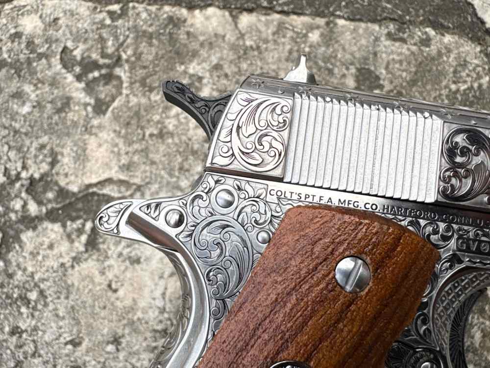 Colt 1911 Government Deep engraved Masonic lodge 45 acp Stainless-img-26