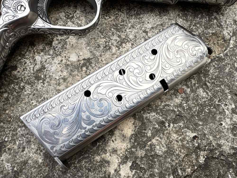 Colt 1911 Government Deep engraved Masonic lodge 45 acp Stainless-img-18