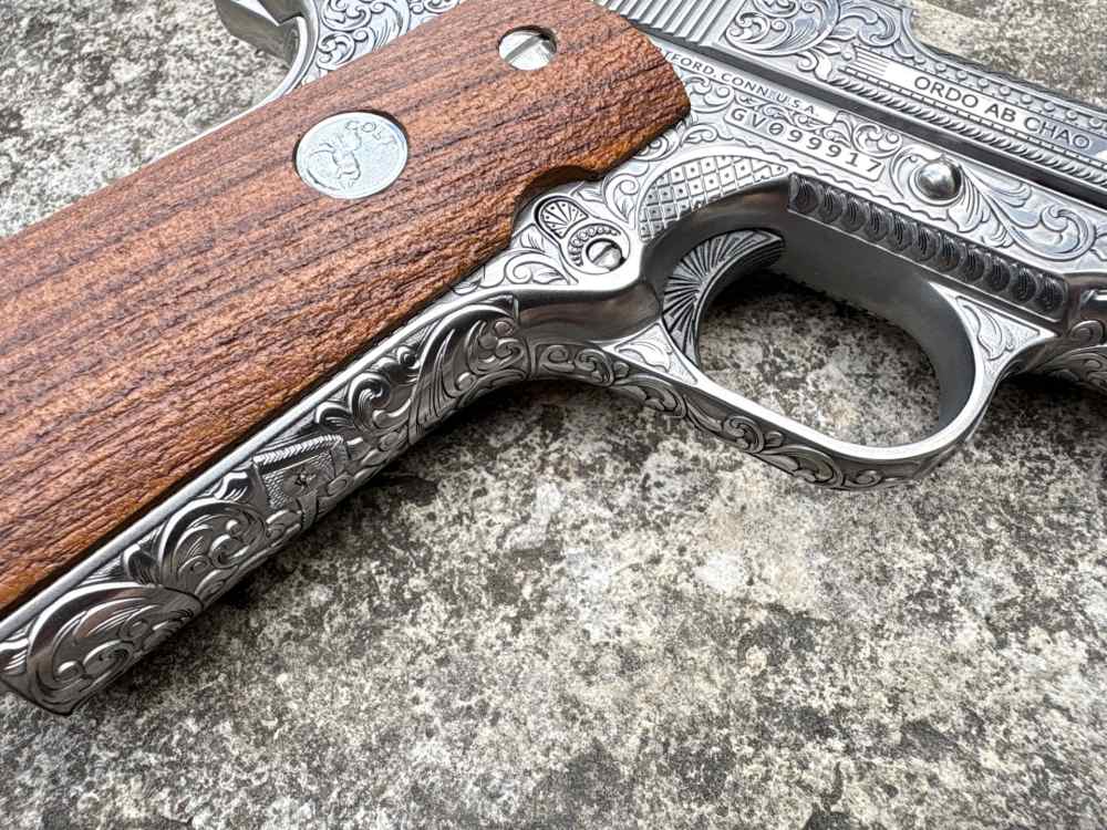 Colt 1911 Government Deep engraved Masonic lodge 45 acp Stainless-img-21