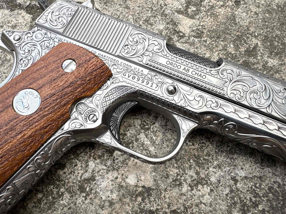 Colt 1911 Government Deep engraved Masonic lodge 45 acp Stainless-img-22