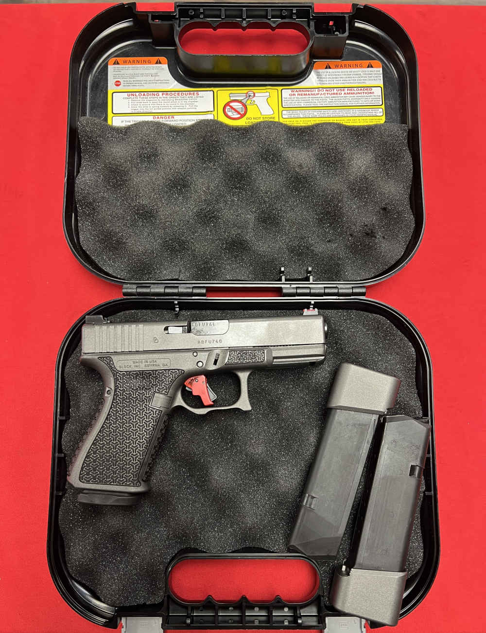 Glock 19 Gen 4 Gunmetal Grey Cerakote 9mm APEX Flat Face Trigger + box -img-0