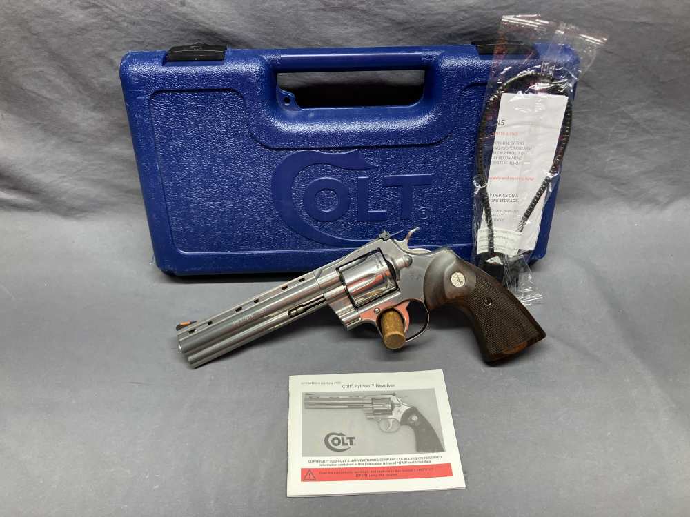Stainless Colt Python - .357 Magnum - 6" Barrel w/ Factory Box-img-0