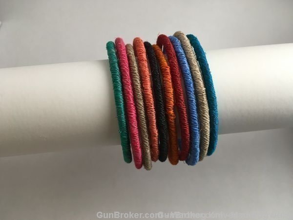 Tintsaba Swaziland 10 Sisal Wrist Bangles & Coral Sisal Earrings. TS11.-img-2