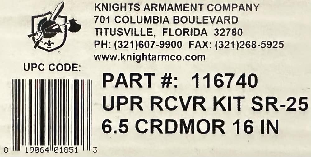 Knights Armament KAC 116740 SR25 K6 6.5CR 16" Upper Receiver Kit SR-25-img-13