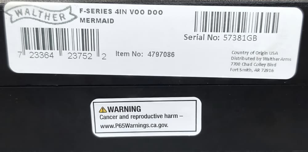 Walther PDP F VOO DOO Mermaid 9MM 4" 4797086 Exclusive F-Series NOCCFEE!-img-3