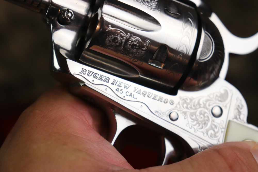 Ruger Vaquero 1 of 50 factory engraved 45 Colt 4 5/8" ANIC penny start-img-17