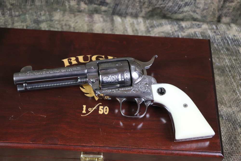 Ruger Vaquero 1 of 50 factory engraved 45 Colt 4 5/8" ANIC penny start-img-44