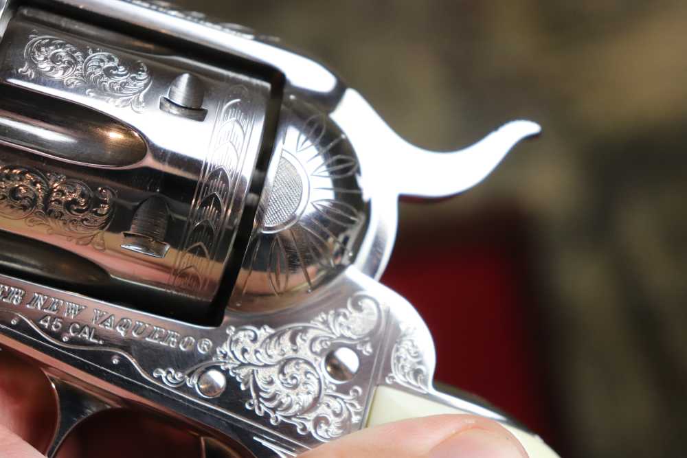 Ruger Vaquero 1 of 50 factory engraved 45 Colt 4 5/8" ANIC penny start-img-13