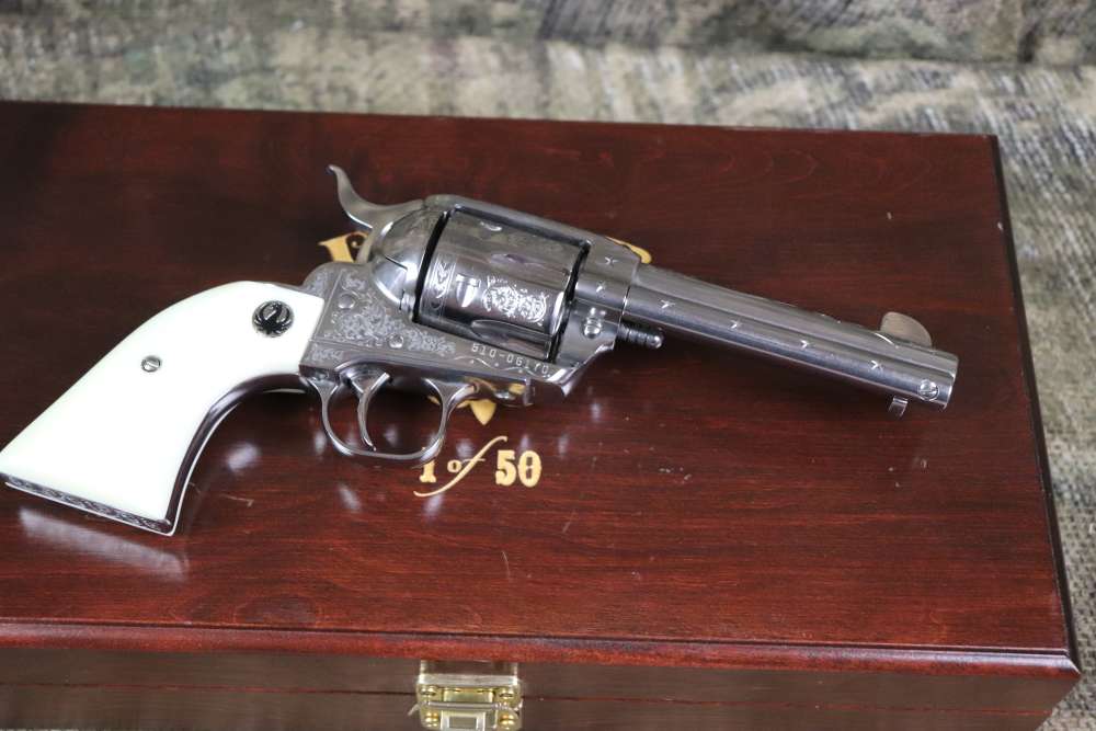 Ruger Vaquero 1 of 50 factory engraved 45 Colt 4 5/8" ANIC penny start-img-43