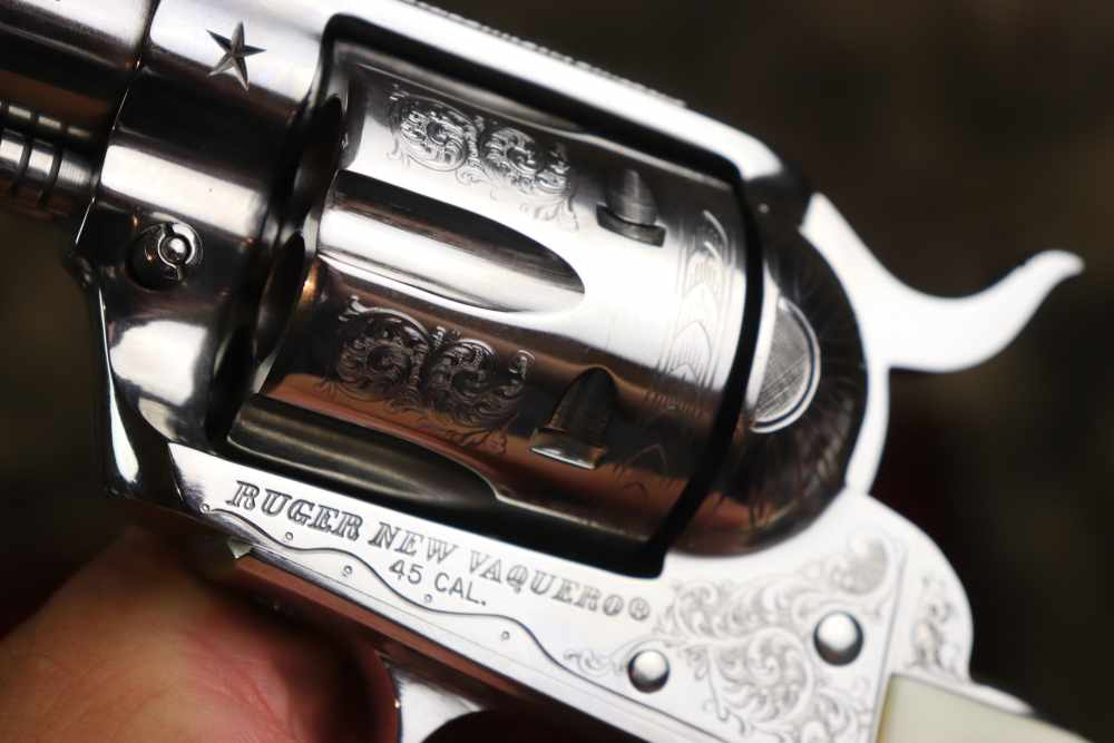 Ruger Vaquero 1 of 50 factory engraved 45 Colt 4 5/8" ANIC penny start-img-15