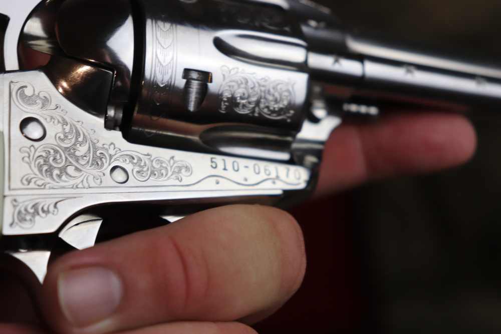 Ruger Vaquero 1 of 50 factory engraved 45 Colt 4 5/8" ANIC penny start-img-31