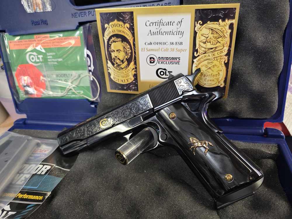 COLT 1911 38 SUPER SAM COLT ENGRAVED FACTORY NEW ON SALE-img-12
