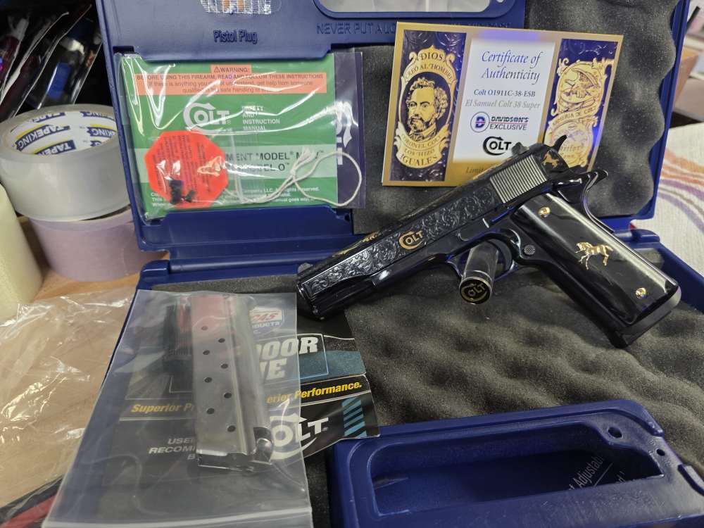 COLT 1911 38 SUPER SAM COLT ENGRAVED FACTORY NEW ON SALE-img-14