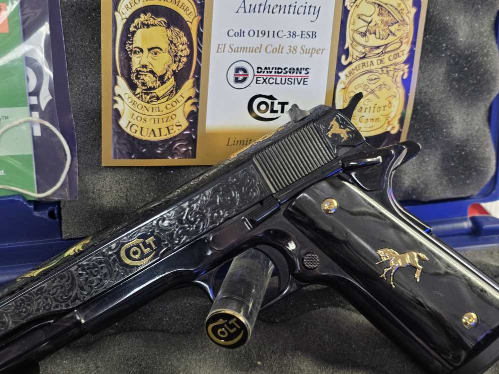 COLT 1911 38 SUPER SAM COLT ENGRAVED FACTORY NEW ON SALE-img-11