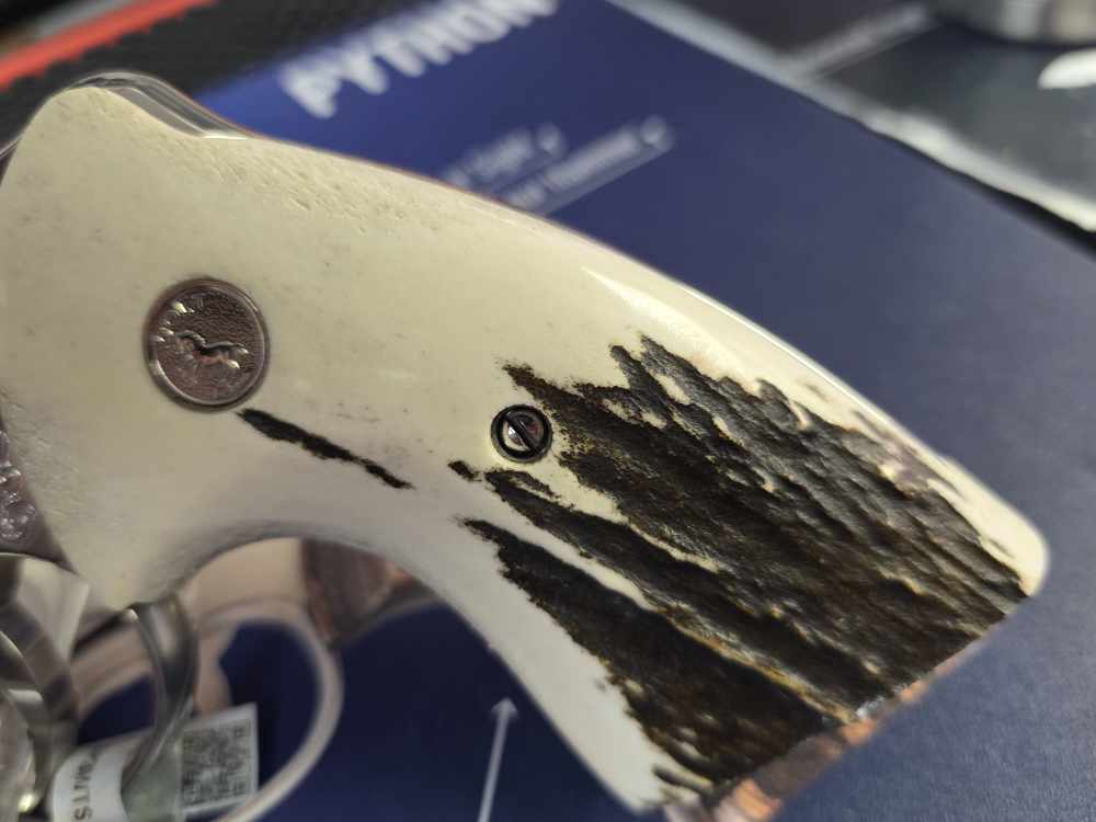 COLT PYTHON 357MAG 3 iNCH ENGRAVED GENUINE STAG GRIPS FACTORY NEW  ON SALE-img-18
