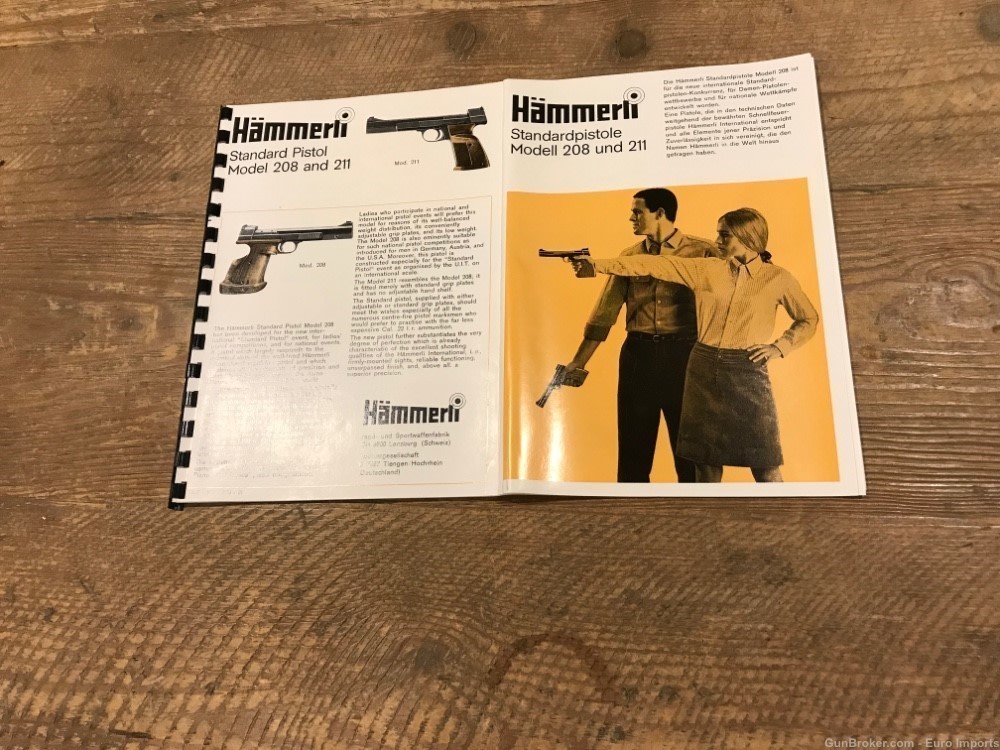 Hammerli 208 211 Manual Vintage Rare Literature Factory-img-0