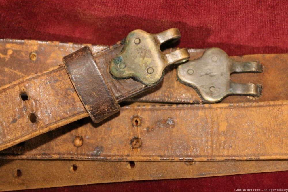US M1907 Leather Sling WWI with Brass Ends-img-4