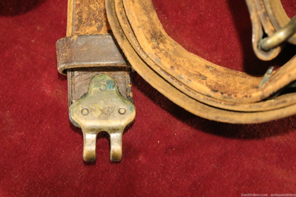 US M1907 Leather Sling WWI with Brass Ends-img-1