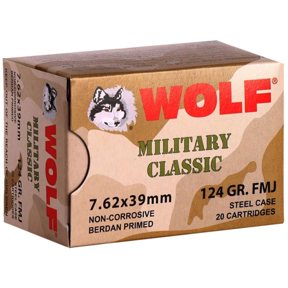 7.62x39 124GR FMJ Wolf Military Classic Ammo 100rds NO CC FEEs..-img-0