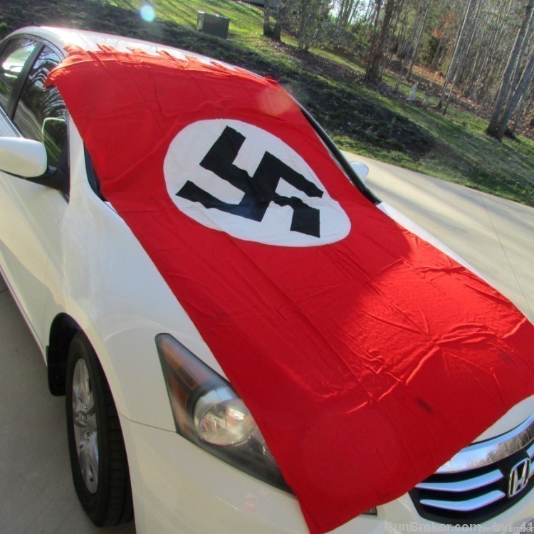 GERMAN WWII NSDAP DOUBLED SIDED BANNER & SMALL PENNANT FLAG (PRE-1945)-img-1