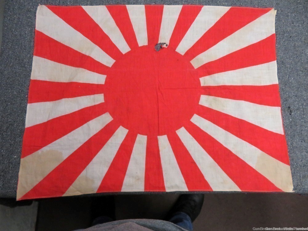 JAPANESE WWII RISING SUN BATTLE FLAG ORIGINAL PRE-1945 (RARE)-img-0