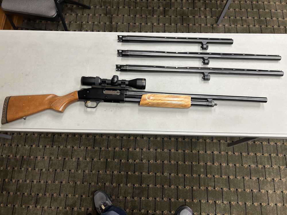 Mossberg 500A 12GA With 4 Barrels & Nikon Scope!-img-0
