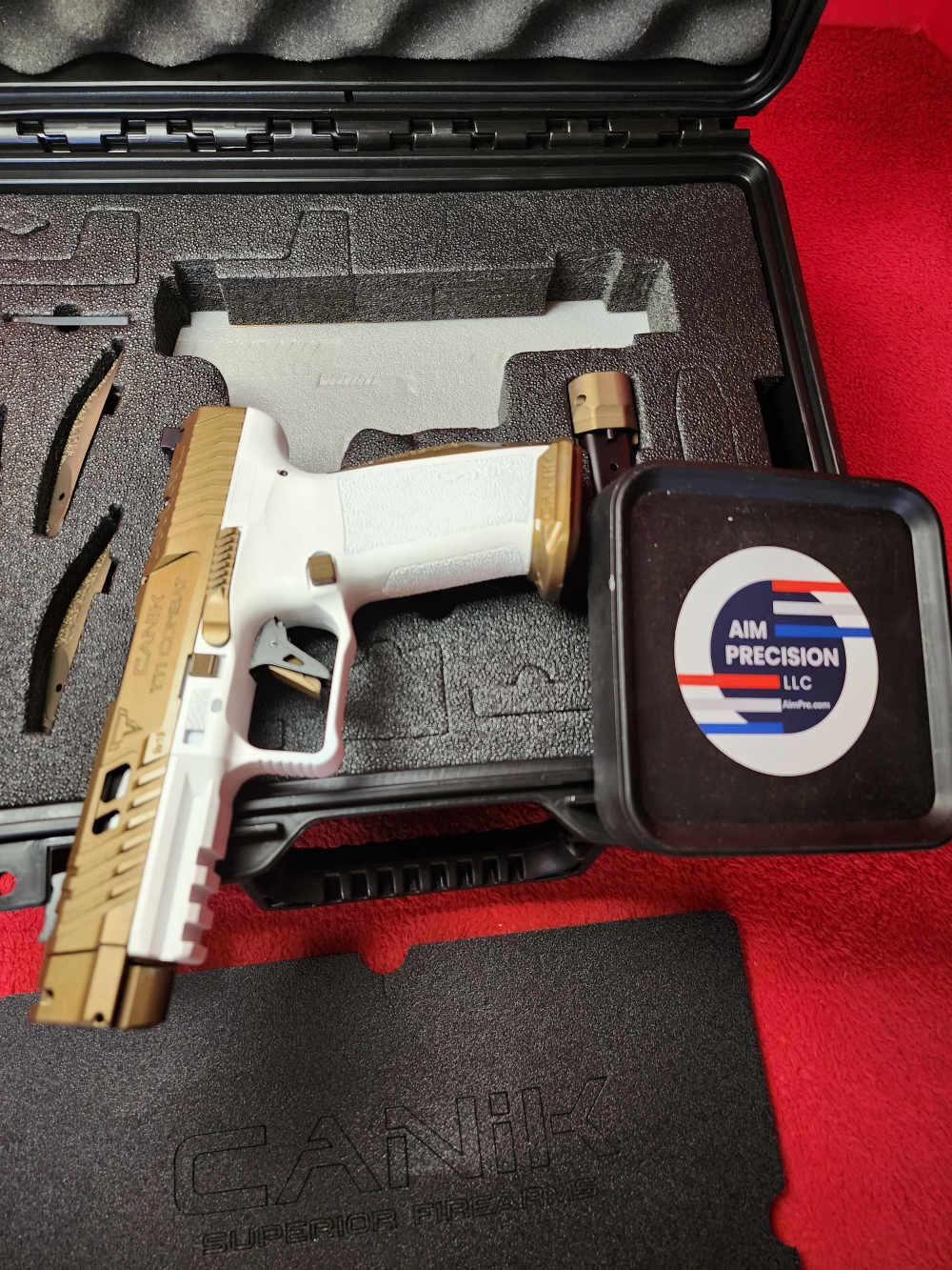 CANIK TTI COMBAT CUSTOM WHITE CERAKOTE 9MM BRZ 21+1 OPTICS READY SLIDE CUT -img-0
