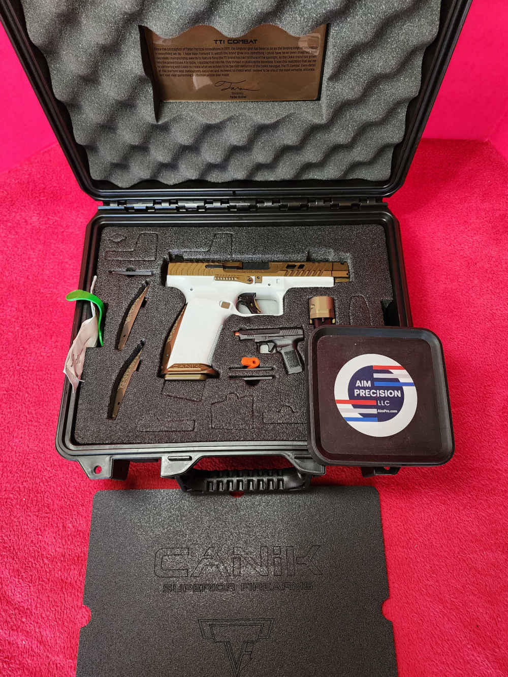 CANIK TTI COMBAT CUSTOM WHITE CERAKOTE 9MM BRZ 21+1 OPTICS READY SLIDE CUT -img-5