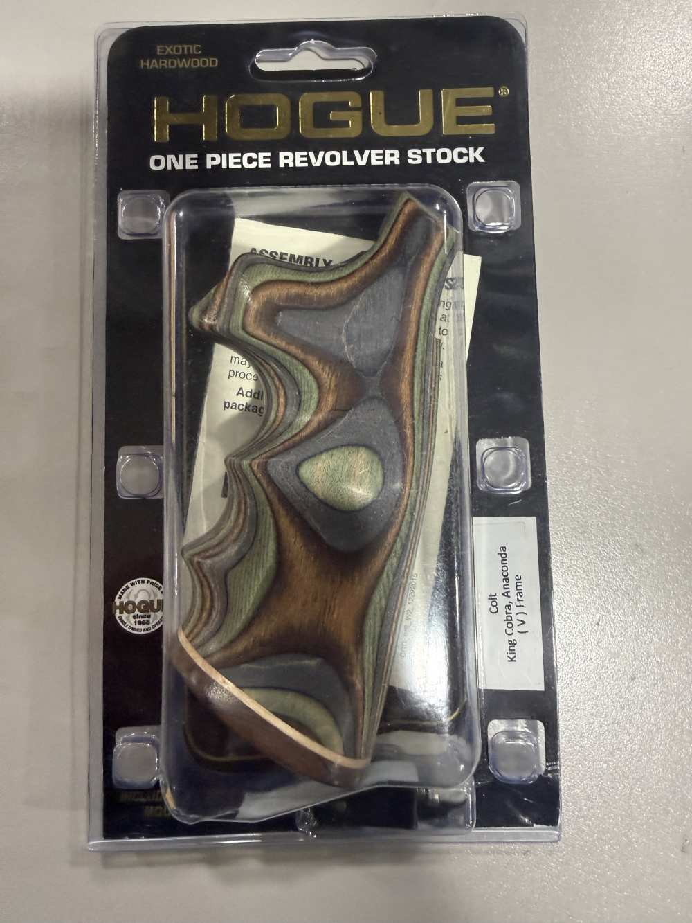 Hogue Lamo Camo Exotic Hardwood Grips for Colt V-Frame, King Cobra/Anaconda-img-0