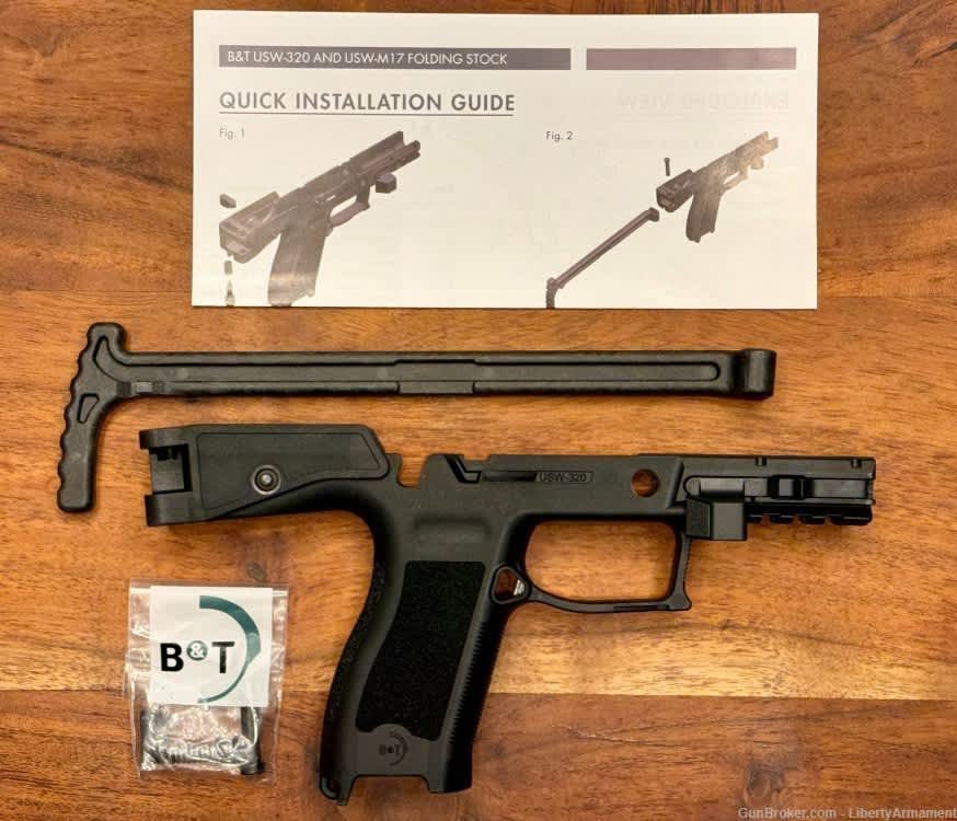 B&T USW Lower w/ Folding Stock Kit for Sig Sauer P320 M17 M18, Black-img-0