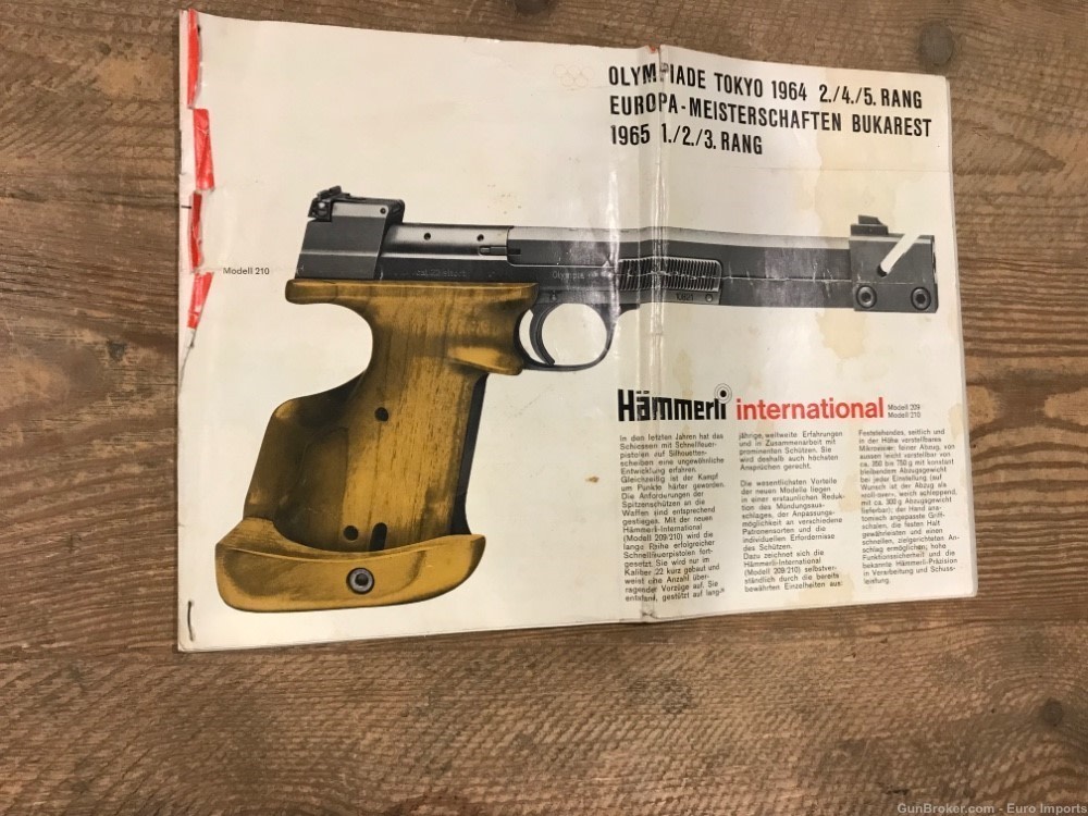 Hammerli 209 210 Manual Vintage Rare Literature Factory-img-0