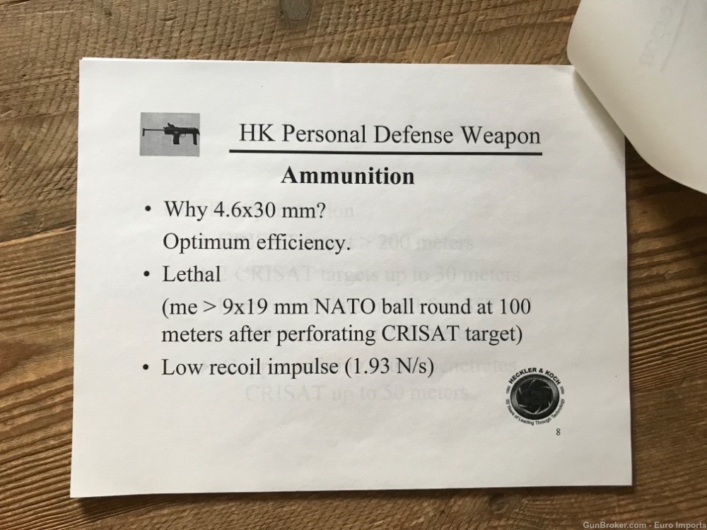 HK PDW MP7 T7 Presentation Original Copy Jim Schatz German History RARE 4.6-img-3