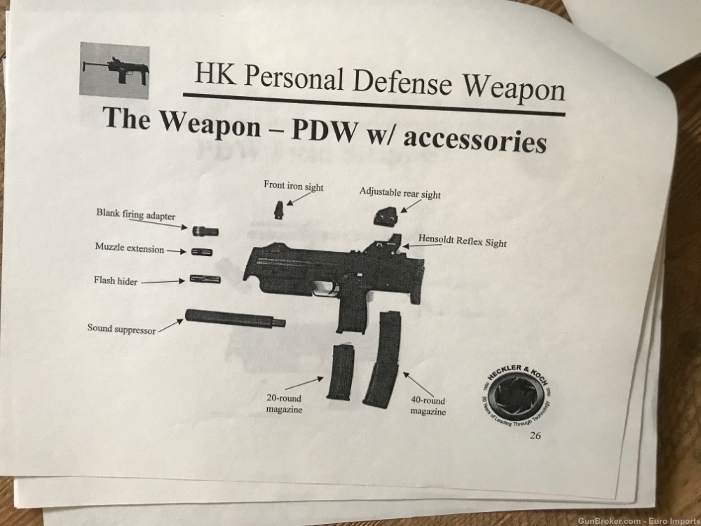 HK PDW MP7 T7 Presentation Original Copy Jim Schatz German History RARE 4.6-img-8