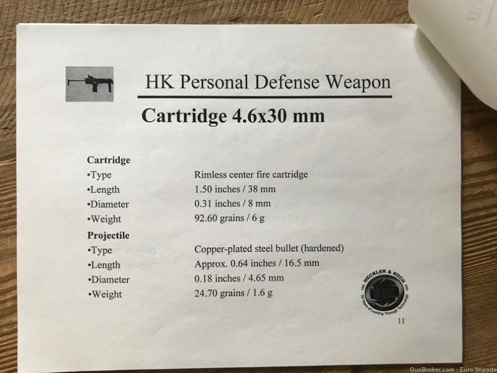 HK PDW MP7 T7 Presentation Original Copy Jim Schatz German History RARE 4.6-img-4