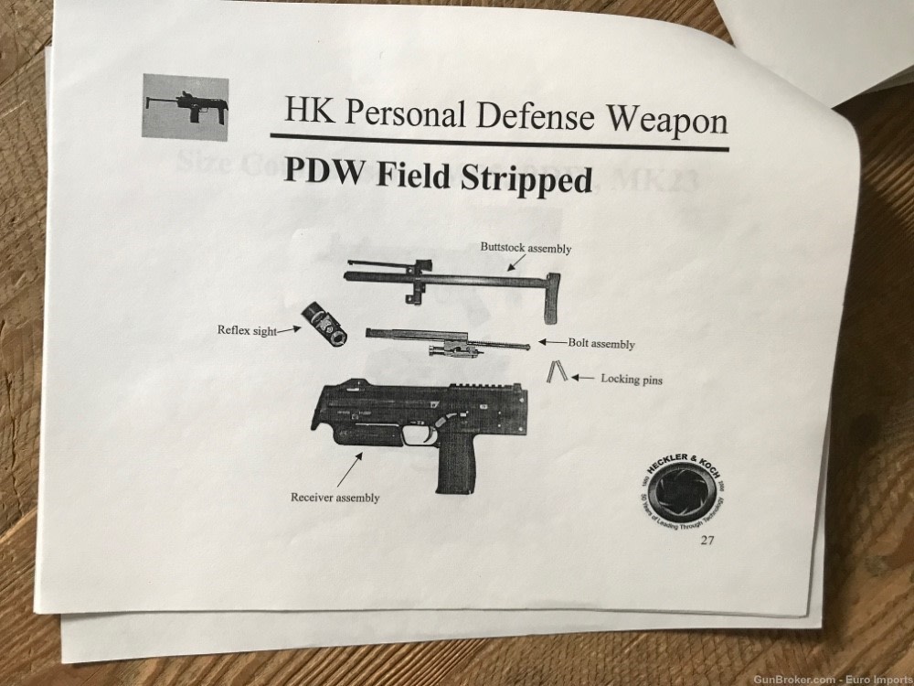 HK PDW MP7 T7 Presentation Original Copy Jim Schatz German History RARE 4.6-img-7
