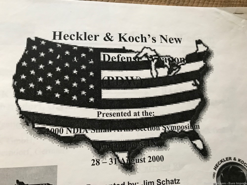 HK PDW MP7 T7 Presentation Original Copy Jim Schatz German History RARE 4.6-img-1