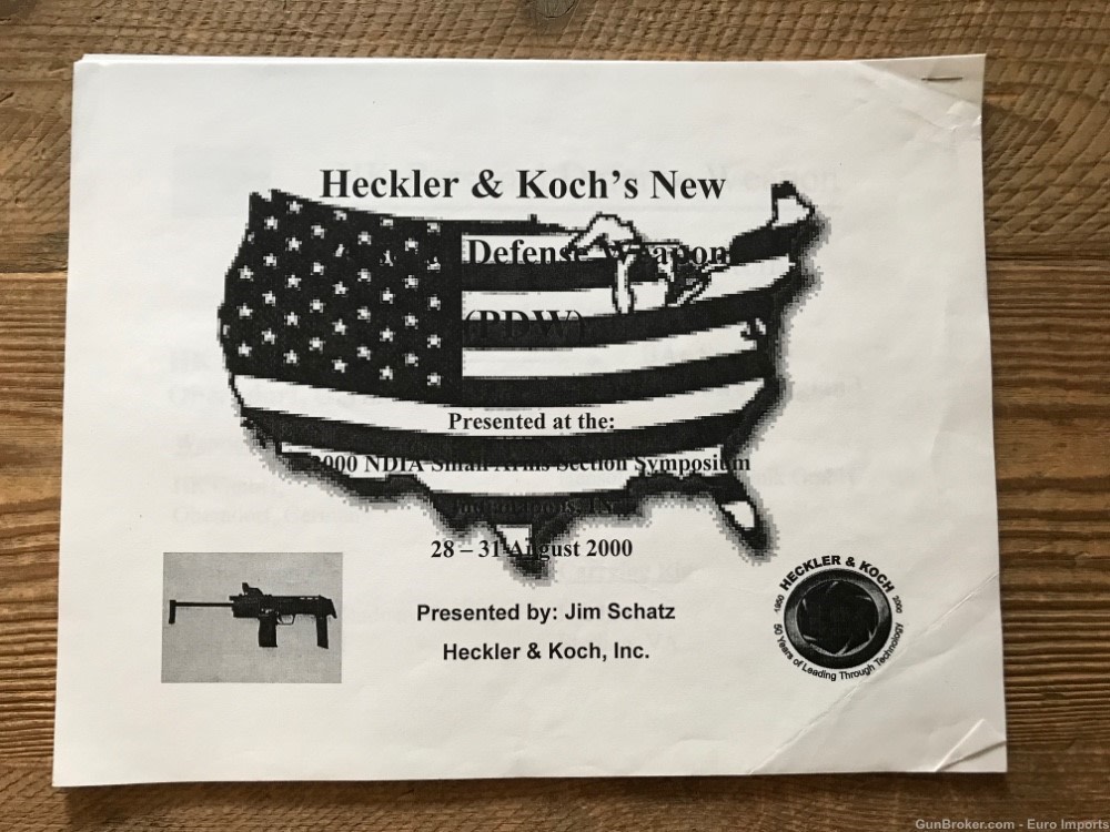 HK PDW MP7 T7 Presentation Original Copy Jim Schatz German History RARE 4.6-img-0