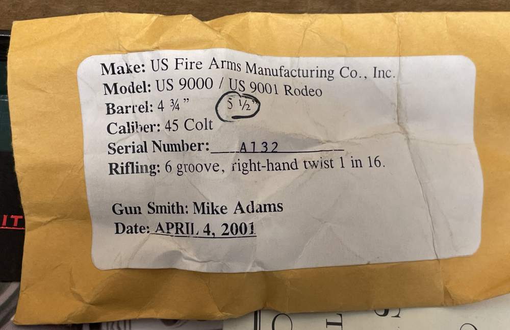 USFA MODEL US9001 45 COLT 5.5"-img-1