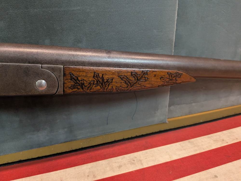 Harrington & Richardson 12gauge Single Shot - Custom Hand-Carved Deer Scene-img-3